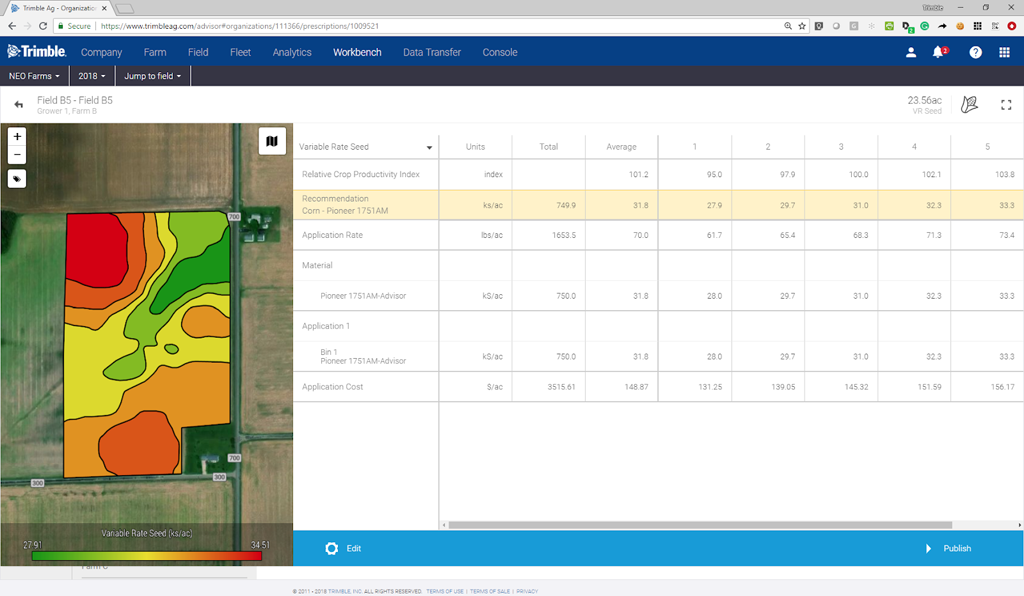 Trimble VRA Map